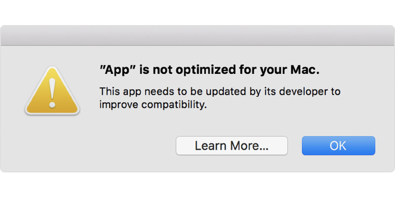 Neue Warnmeldung in macOS High Sierra: Ende der 32-Bit-Apps naht
