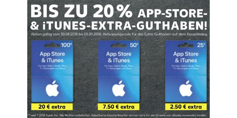 iTunes-Karten mit bis zu 20 Prozent Bonus-Guthaben bei Kaufland